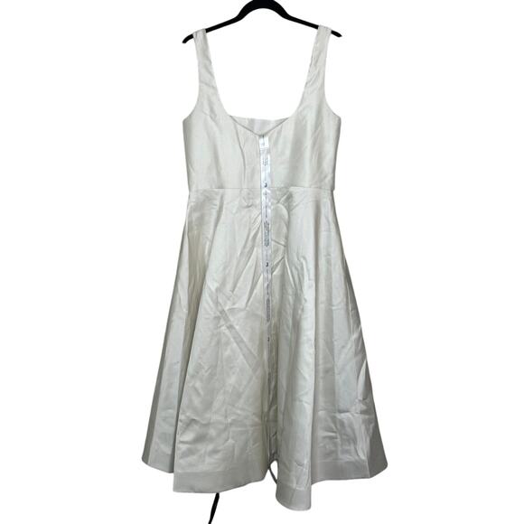 Dessy Collection NWT Square Neck Satin Midi Dress Full Skirt Pockets Formal 14 - Picture 4 of 9